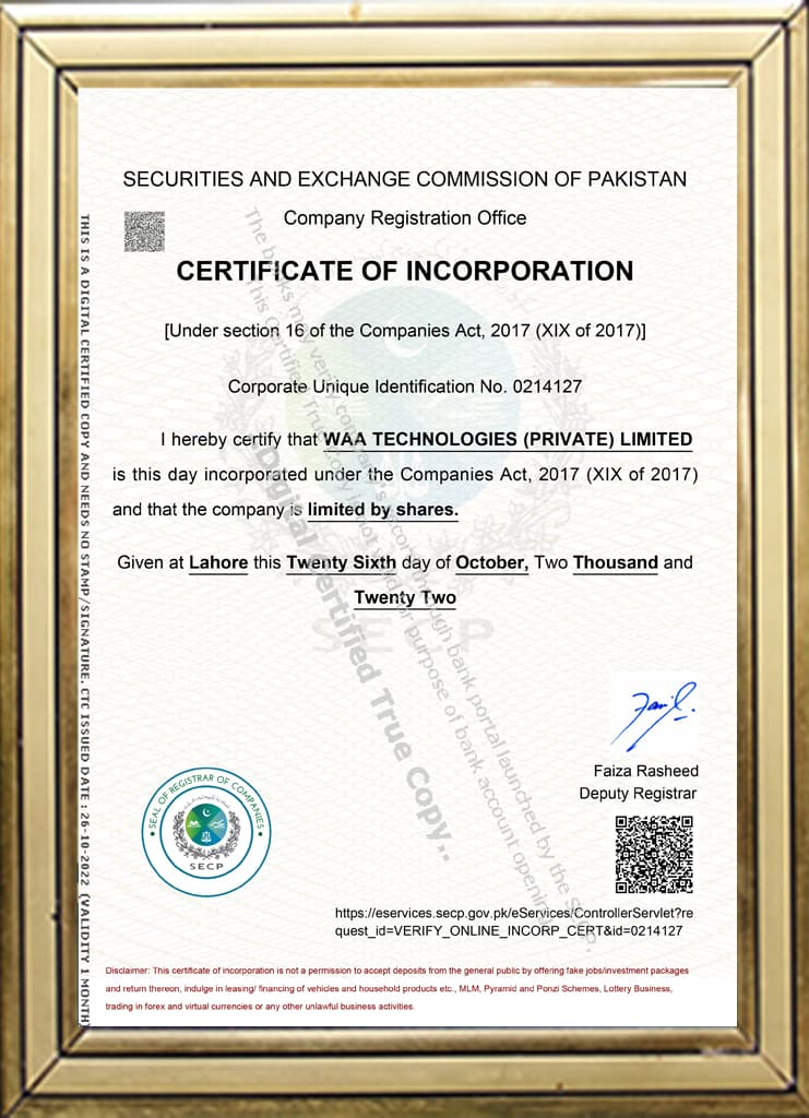 Certificate of Incorporation